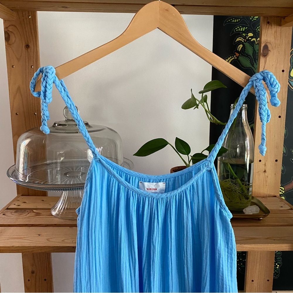 XiRENA Blue Cotton Gauze Joli Maxi Midi Dress XS - Picture 5 of 14